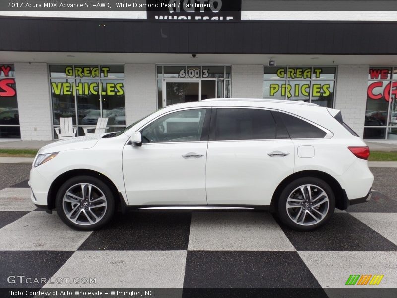 White Diamond Pearl / Parchment 2017 Acura MDX Advance SH-AWD