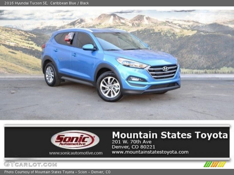 Caribbean Blue / Black 2016 Hyundai Tucson SE