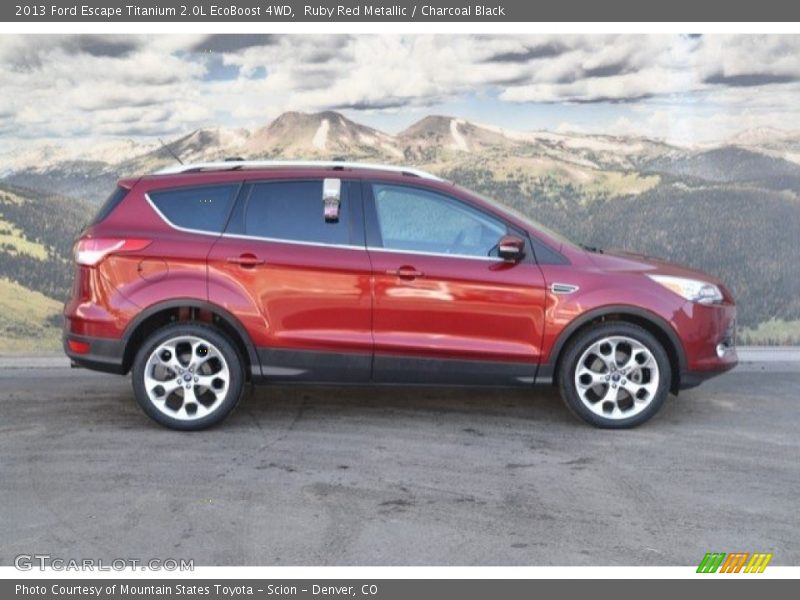 Ruby Red Metallic / Charcoal Black 2013 Ford Escape Titanium 2.0L EcoBoost 4WD