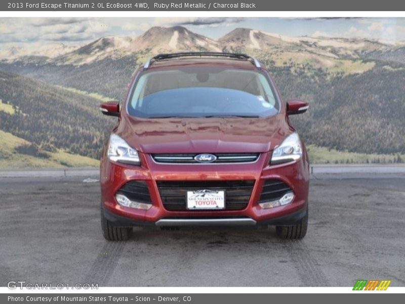 Ruby Red Metallic / Charcoal Black 2013 Ford Escape Titanium 2.0L EcoBoost 4WD