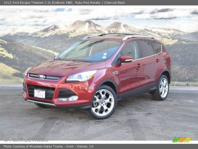 Ruby Red Metallic / Charcoal Black 2013 Ford Escape Titanium 2.0L EcoBoost 4WD