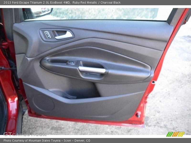Ruby Red Metallic / Charcoal Black 2013 Ford Escape Titanium 2.0L EcoBoost 4WD