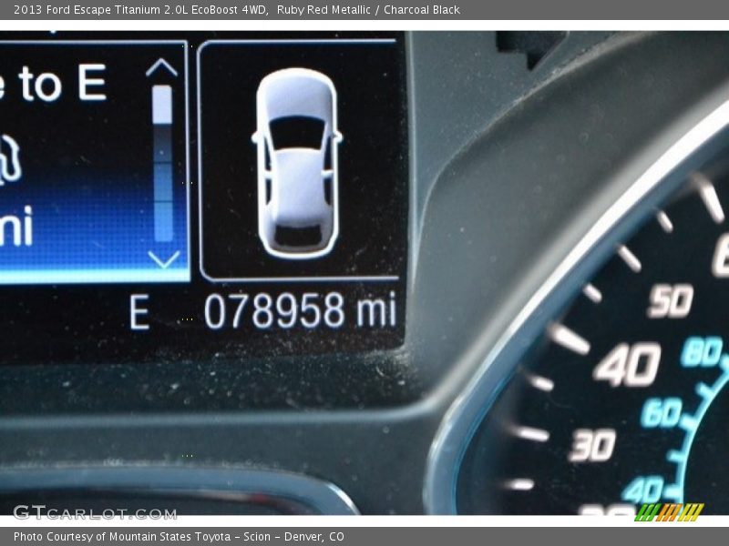 Ruby Red Metallic / Charcoal Black 2013 Ford Escape Titanium 2.0L EcoBoost 4WD