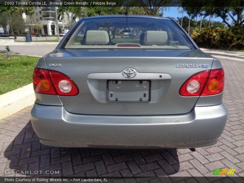 Mineral Green Metallic / Pebble Beige 2003 Toyota Corolla LE