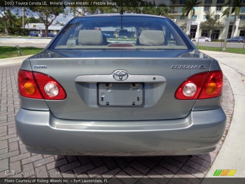 Mineral Green Metallic / Pebble Beige 2003 Toyota Corolla LE