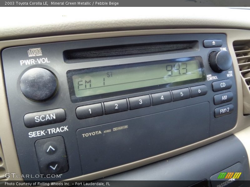 Mineral Green Metallic / Pebble Beige 2003 Toyota Corolla LE
