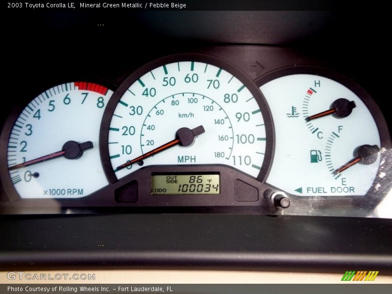 Mineral Green Metallic / Pebble Beige 2003 Toyota Corolla LE