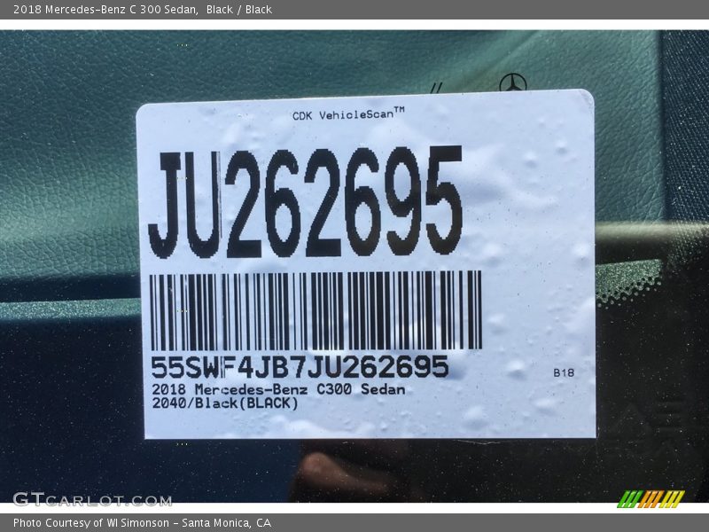 Black / Black 2018 Mercedes-Benz C 300 Sedan