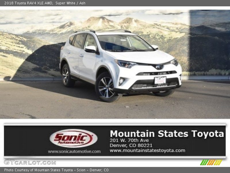 Super White / Ash 2018 Toyota RAV4 XLE AWD