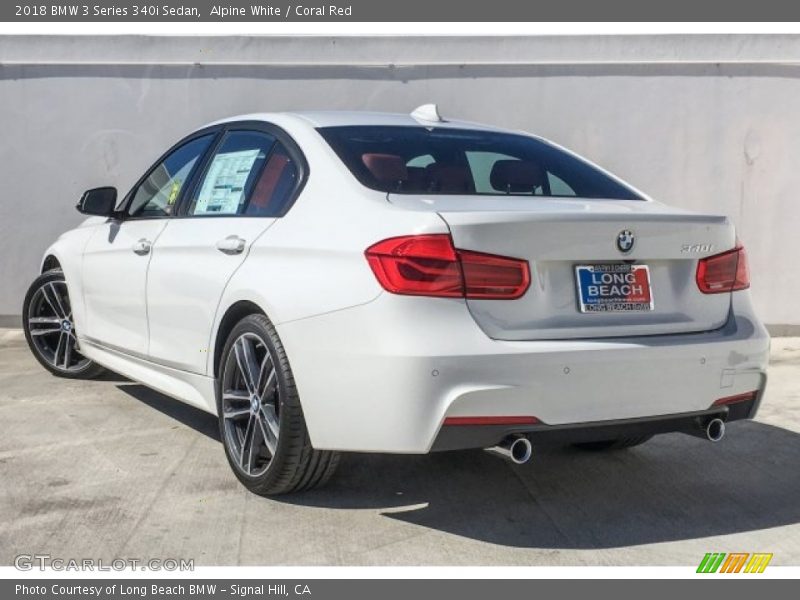 Alpine White / Coral Red 2018 BMW 3 Series 340i Sedan