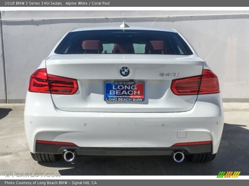 Alpine White / Coral Red 2018 BMW 3 Series 340i Sedan