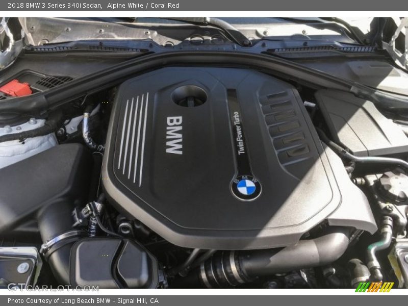 Alpine White / Coral Red 2018 BMW 3 Series 340i Sedan