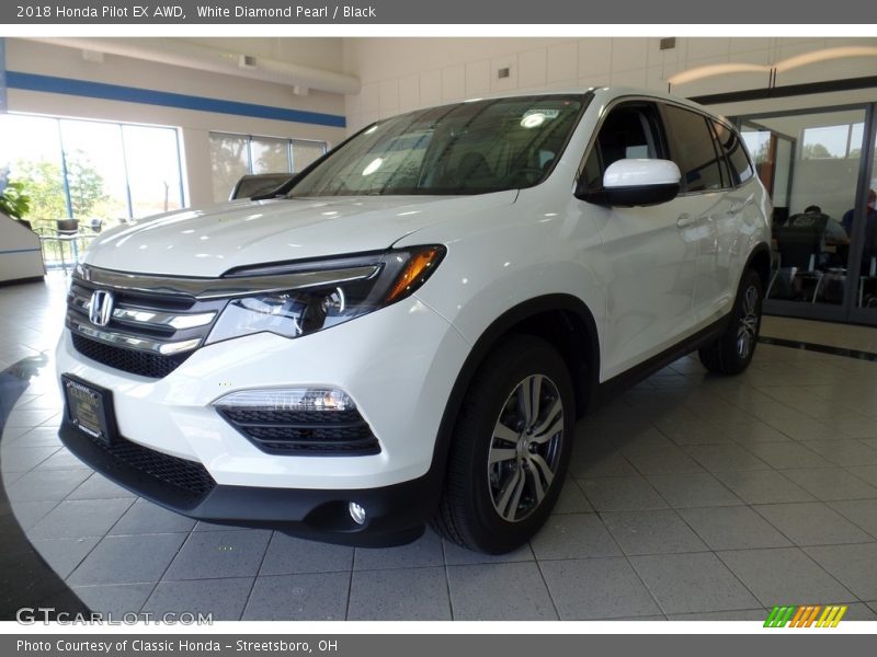 White Diamond Pearl / Black 2018 Honda Pilot EX AWD