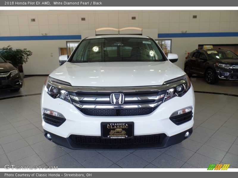 White Diamond Pearl / Black 2018 Honda Pilot EX AWD