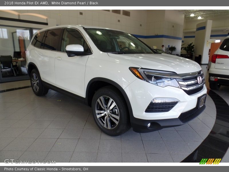 White Diamond Pearl / Black 2018 Honda Pilot EX AWD