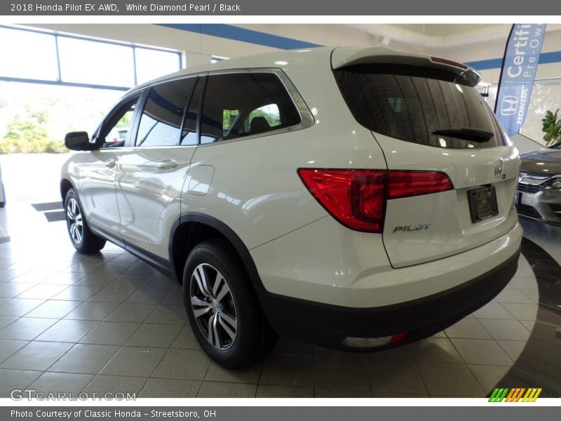 White Diamond Pearl / Black 2018 Honda Pilot EX AWD