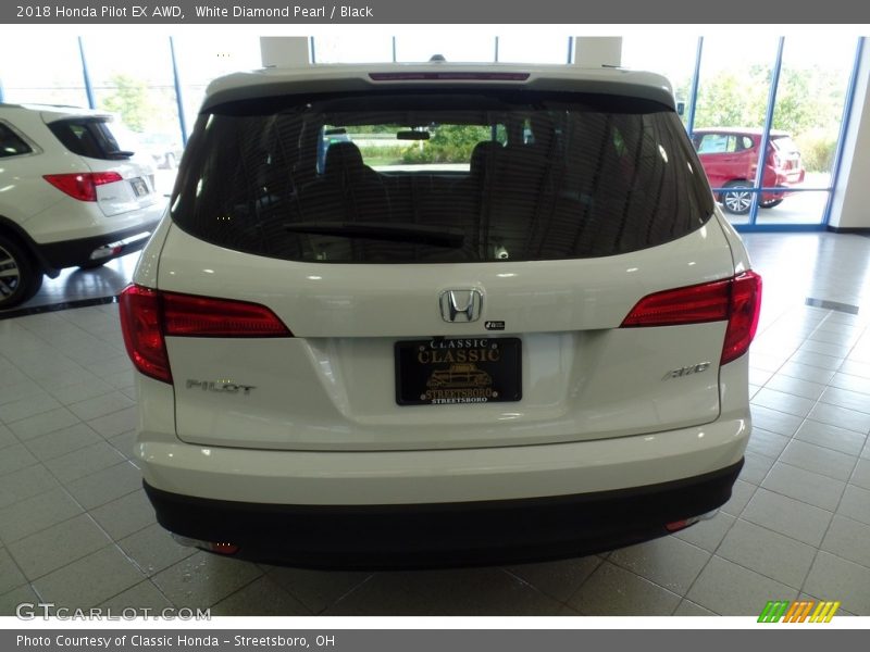 White Diamond Pearl / Black 2018 Honda Pilot EX AWD
