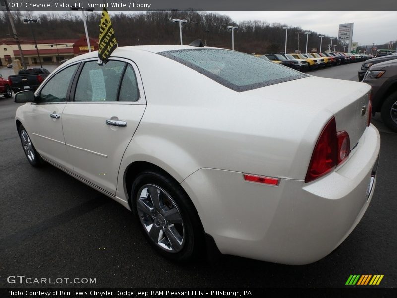 Summit White / Ebony 2012 Chevrolet Malibu LT