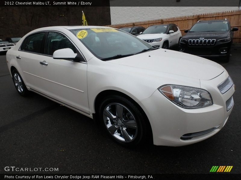 Summit White / Ebony 2012 Chevrolet Malibu LT