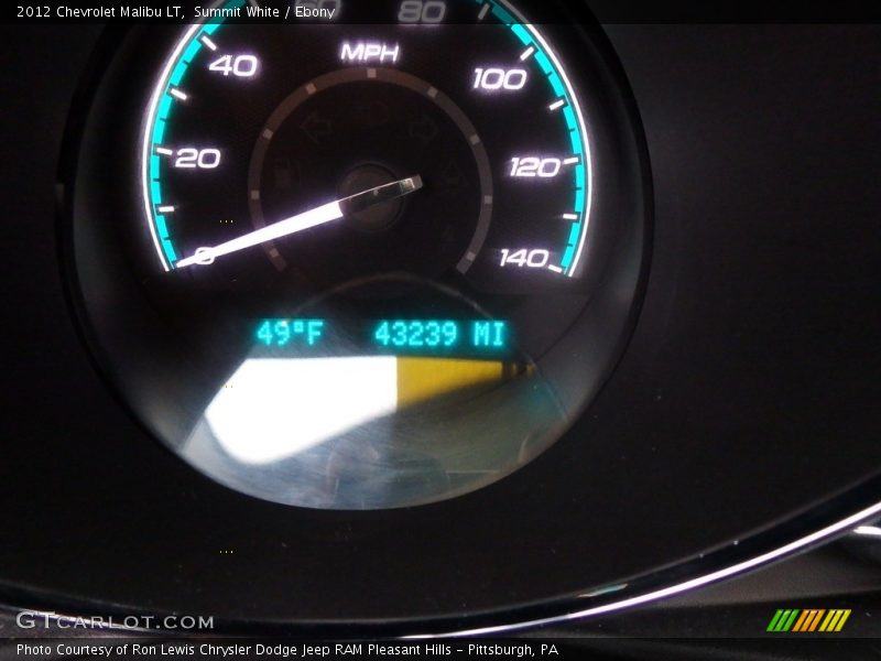 Summit White / Ebony 2012 Chevrolet Malibu LT
