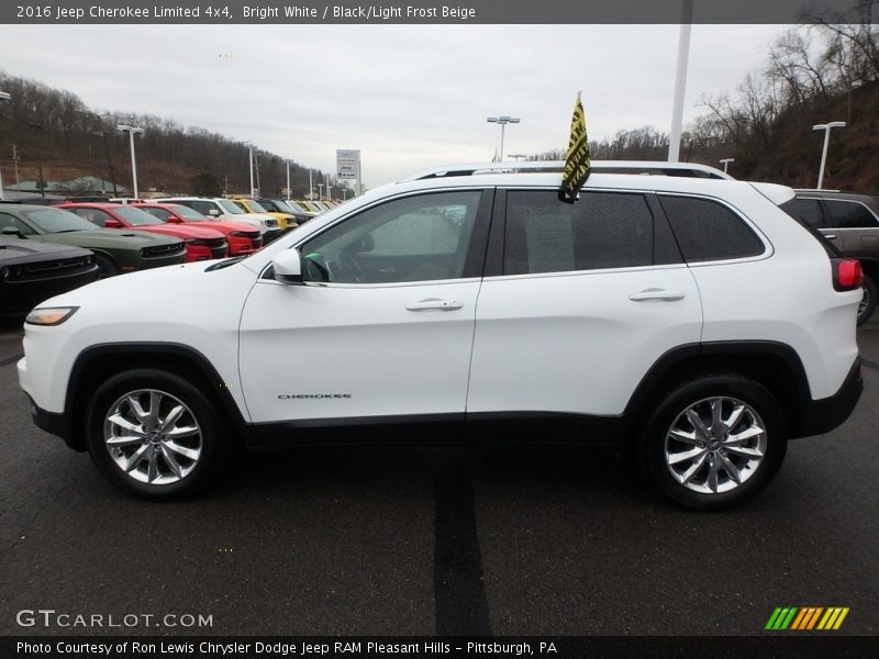 Bright White / Black/Light Frost Beige 2016 Jeep Cherokee Limited 4x4
