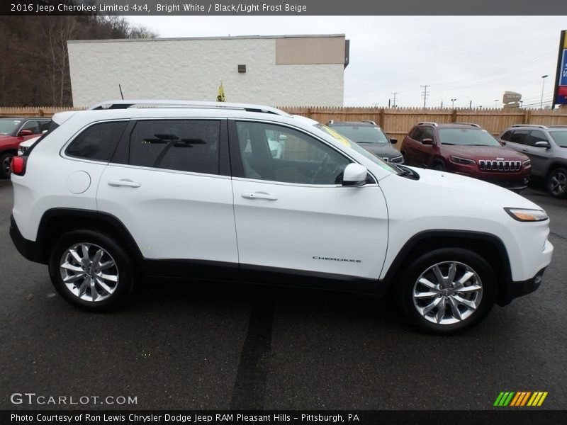 Bright White / Black/Light Frost Beige 2016 Jeep Cherokee Limited 4x4