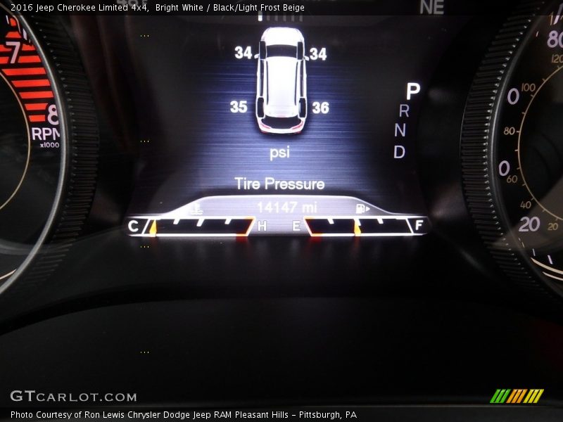 Bright White / Black/Light Frost Beige 2016 Jeep Cherokee Limited 4x4