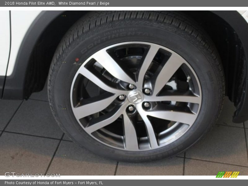 White Diamond Pearl / Beige 2018 Honda Pilot Elite AWD