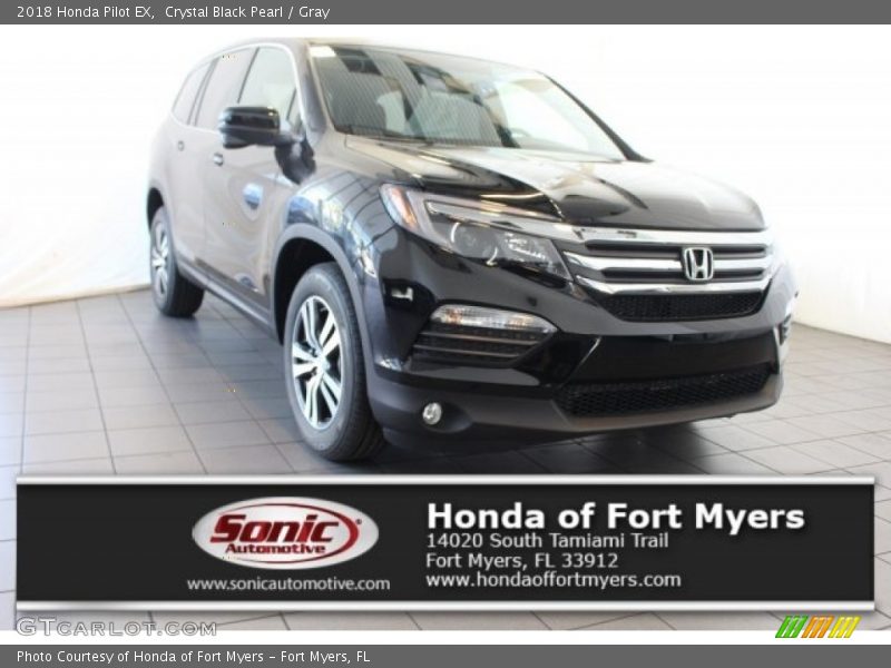 Crystal Black Pearl / Gray 2018 Honda Pilot EX