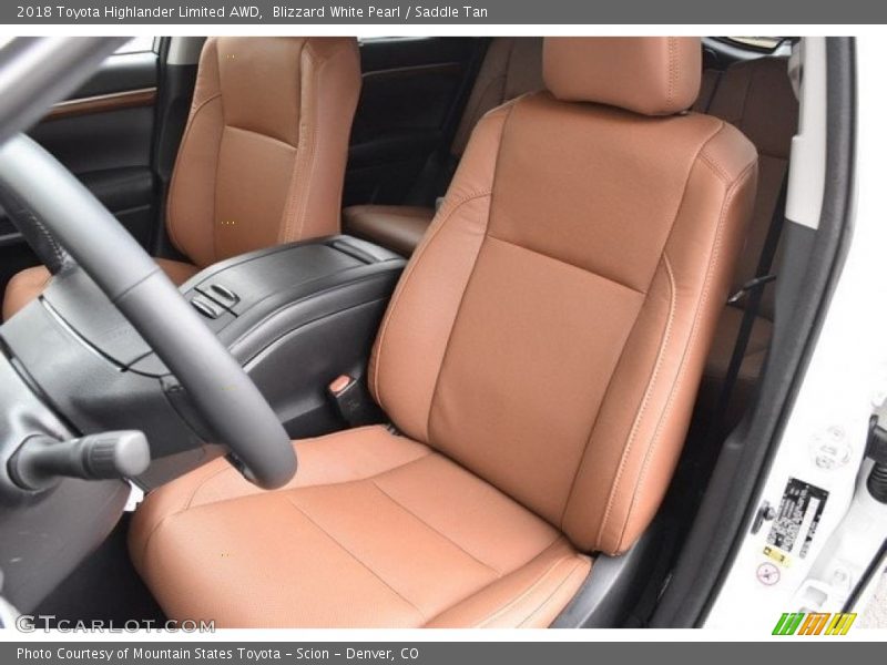 Blizzard White Pearl / Saddle Tan 2018 Toyota Highlander Limited AWD