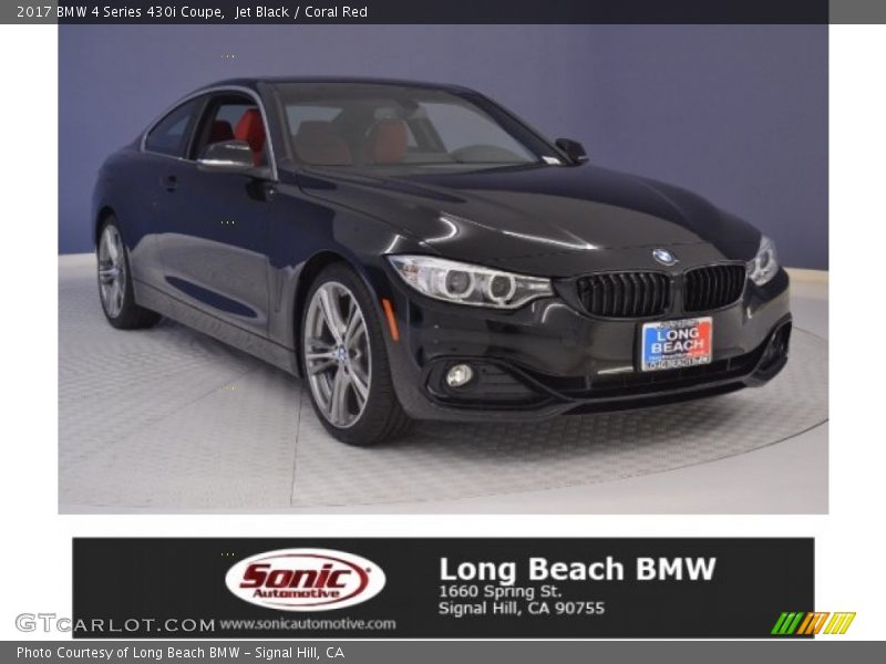 Jet Black / Coral Red 2017 BMW 4 Series 430i Coupe