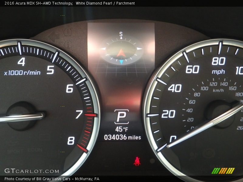 White Diamond Pearl / Parchment 2016 Acura MDX SH-AWD Technology