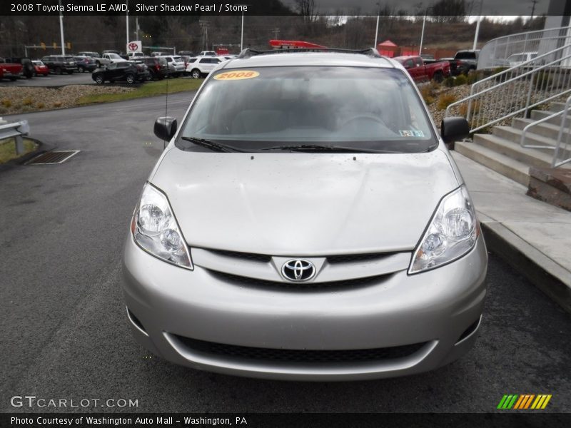 Silver Shadow Pearl / Stone 2008 Toyota Sienna LE AWD