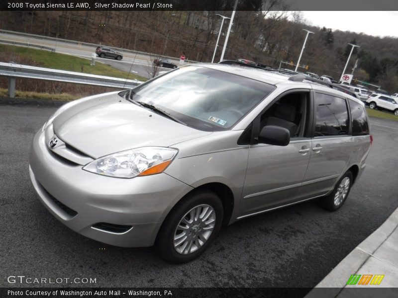 Silver Shadow Pearl / Stone 2008 Toyota Sienna LE AWD