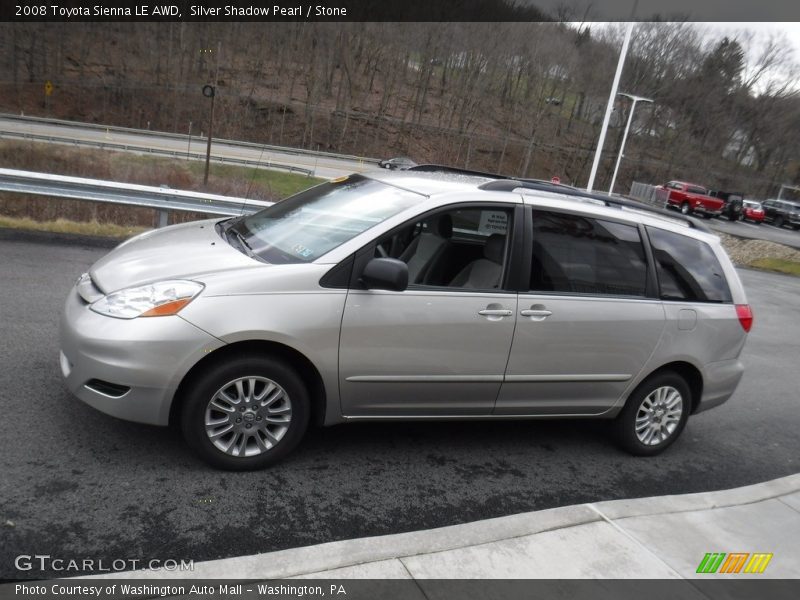 Silver Shadow Pearl / Stone 2008 Toyota Sienna LE AWD