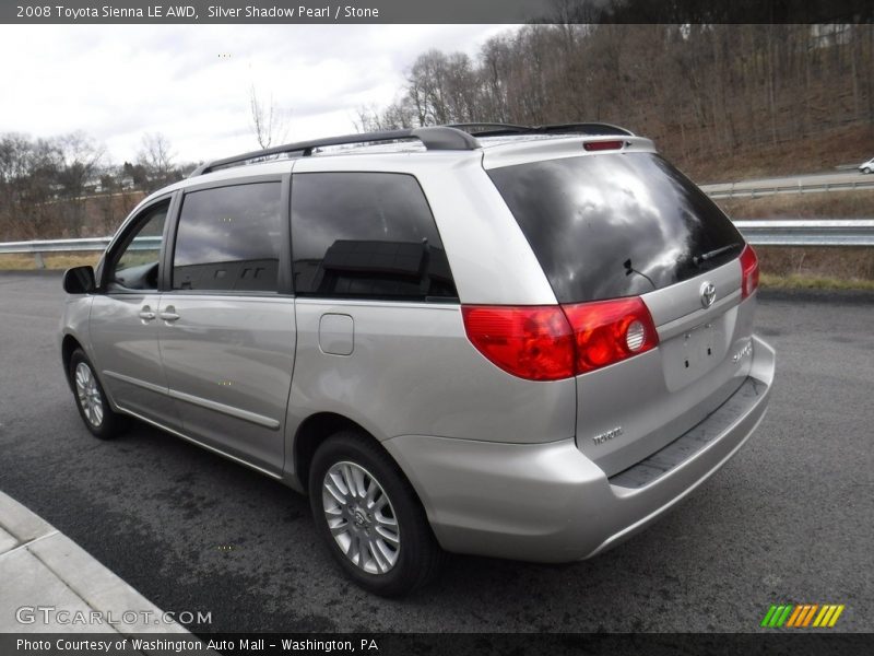 Silver Shadow Pearl / Stone 2008 Toyota Sienna LE AWD