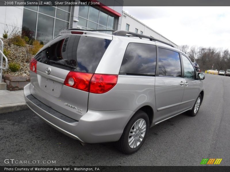 Silver Shadow Pearl / Stone 2008 Toyota Sienna LE AWD
