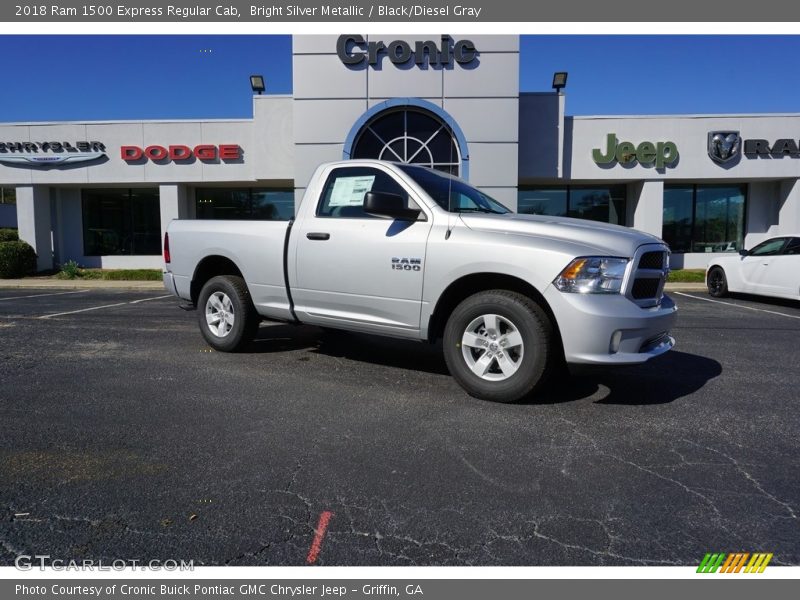 Bright Silver Metallic / Black/Diesel Gray 2018 Ram 1500 Express Regular Cab