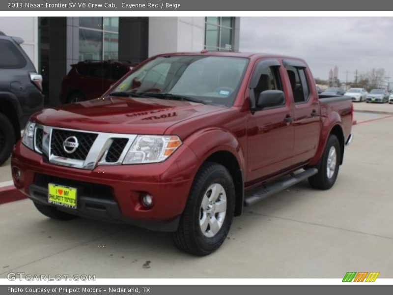 Cayenne Red / Beige 2013 Nissan Frontier SV V6 Crew Cab