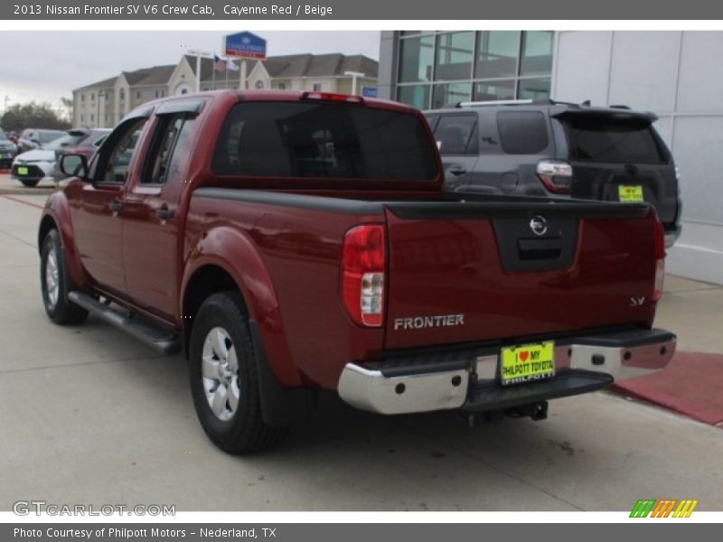 Cayenne Red / Beige 2013 Nissan Frontier SV V6 Crew Cab