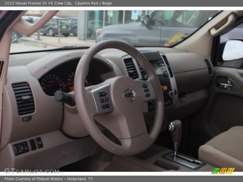 Cayenne Red / Beige 2013 Nissan Frontier SV V6 Crew Cab