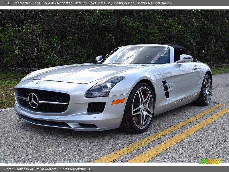 Iridium Silver Metallic / designo Light Brown Natural Woven 2012 Mercedes-Benz SLS AMG Roadster