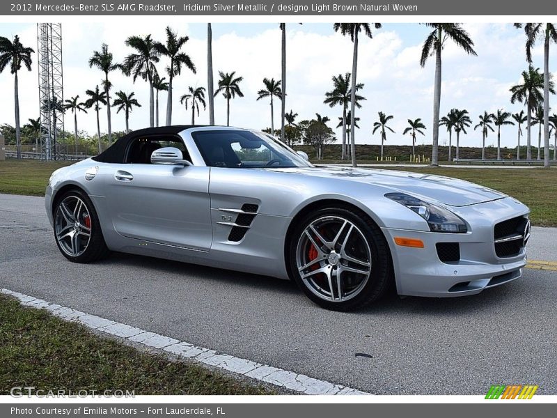 Iridium Silver Metallic / designo Light Brown Natural Woven 2012 Mercedes-Benz SLS AMG Roadster