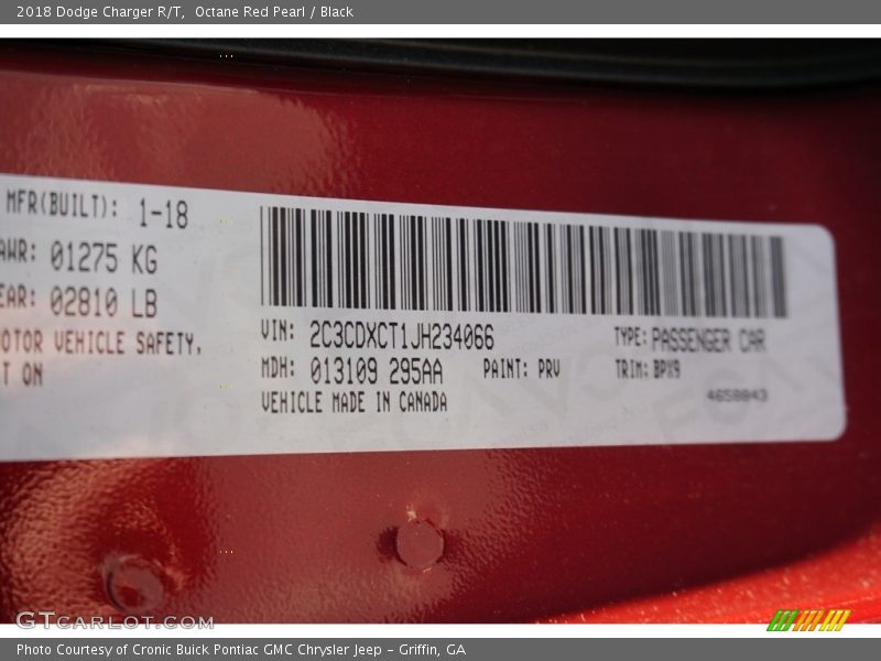Octane Red Pearl / Black 2018 Dodge Charger R/T