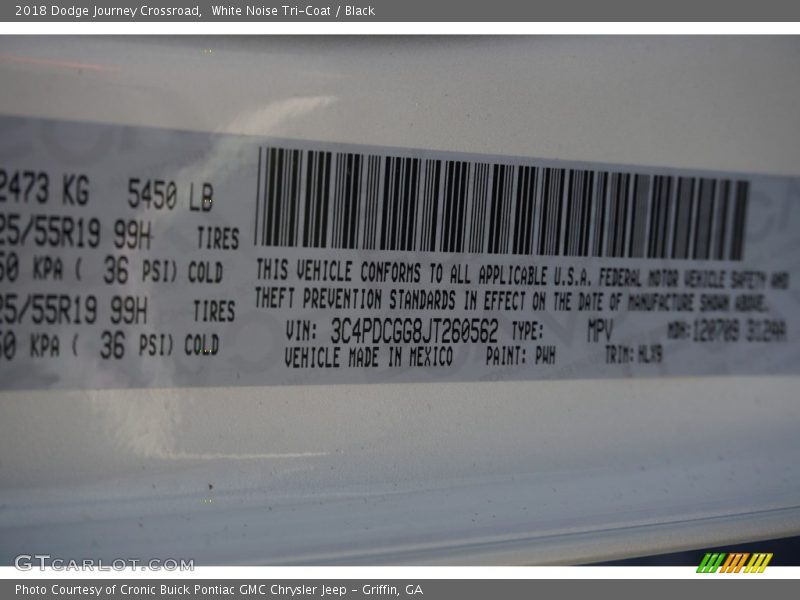 White Noise Tri-Coat / Black 2018 Dodge Journey Crossroad
