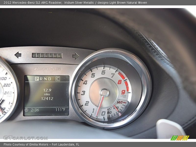 Iridium Silver Metallic / designo Light Brown Natural Woven 2012 Mercedes-Benz SLS AMG Roadster