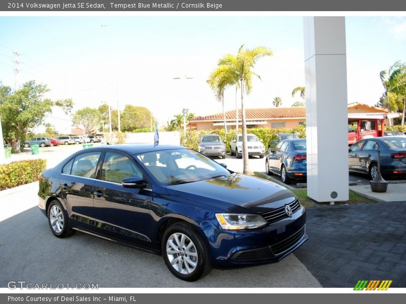 Tempest Blue Metallic / Cornsilk Beige 2014 Volkswagen Jetta SE Sedan