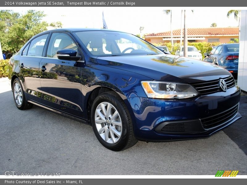 Tempest Blue Metallic / Cornsilk Beige 2014 Volkswagen Jetta SE Sedan