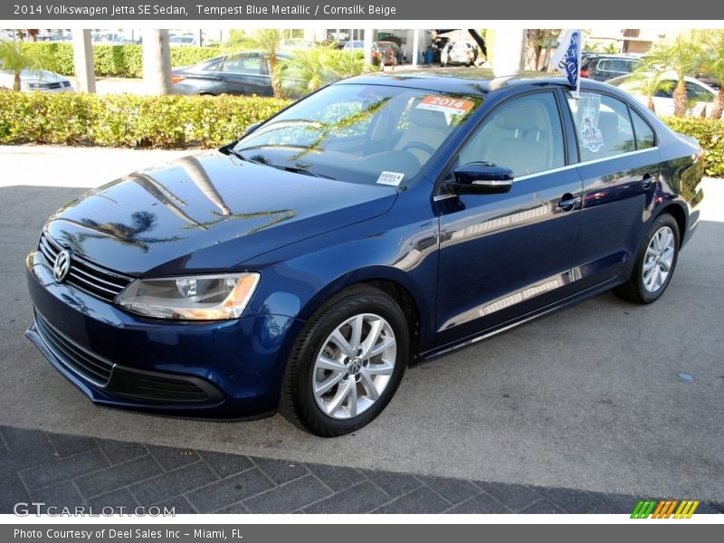 Tempest Blue Metallic / Cornsilk Beige 2014 Volkswagen Jetta SE Sedan
