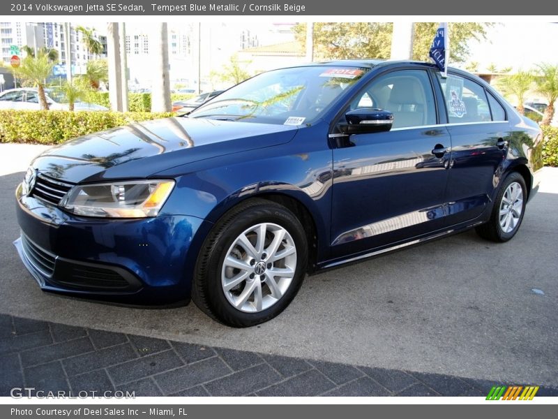 Tempest Blue Metallic / Cornsilk Beige 2014 Volkswagen Jetta SE Sedan